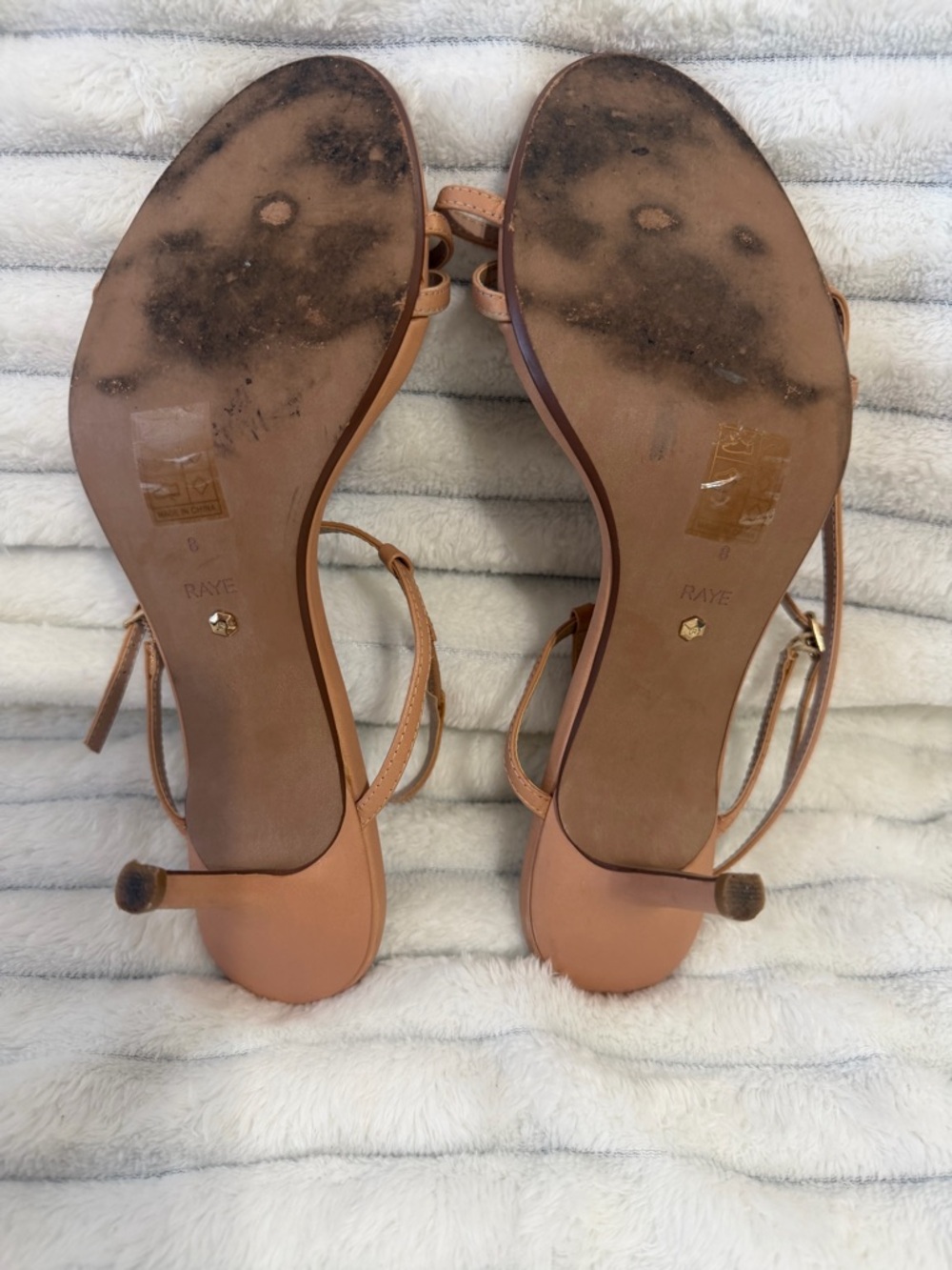 RAYE Women's Nude Strappy Heels, Size 8 - Picture 13 of 15